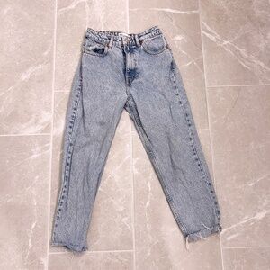 ZARA Straight leg Light Wash Raw Hem Jeans